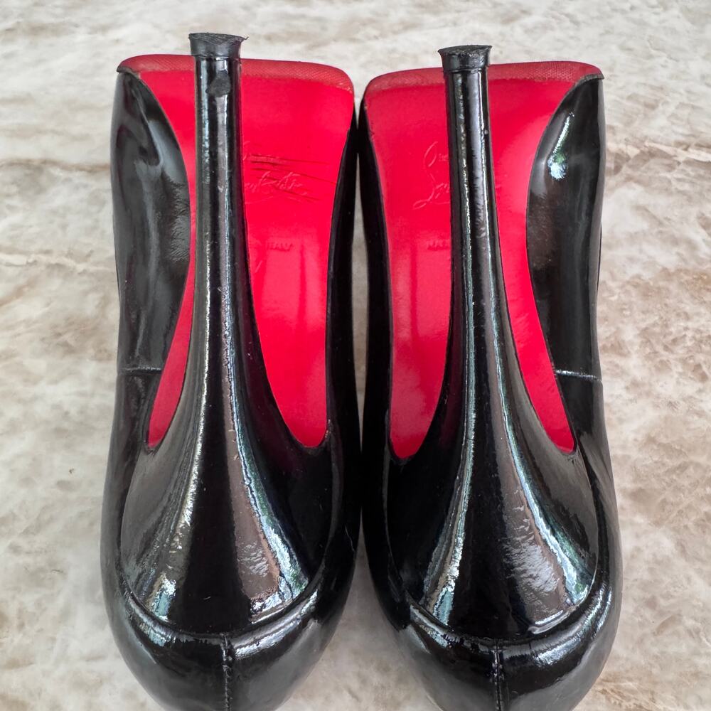 Christian Louboutin Black Patent Leather High Heeled shoes  size 37 - Picture 9 of 13
